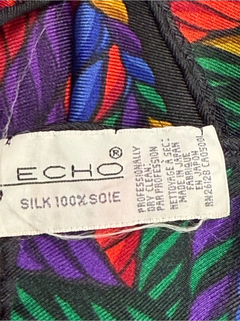 ECHO Embellished Multicolor Tassel Silk Scarf